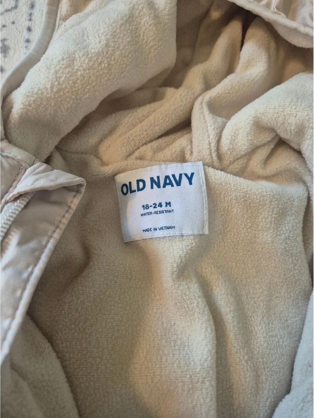 Old Navy Beige Baby Snowsuit 18-24 Months Water-Resistant Winter Suit